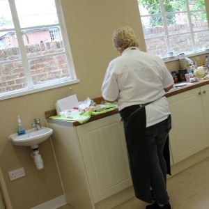 Basin, sink, fridge . .